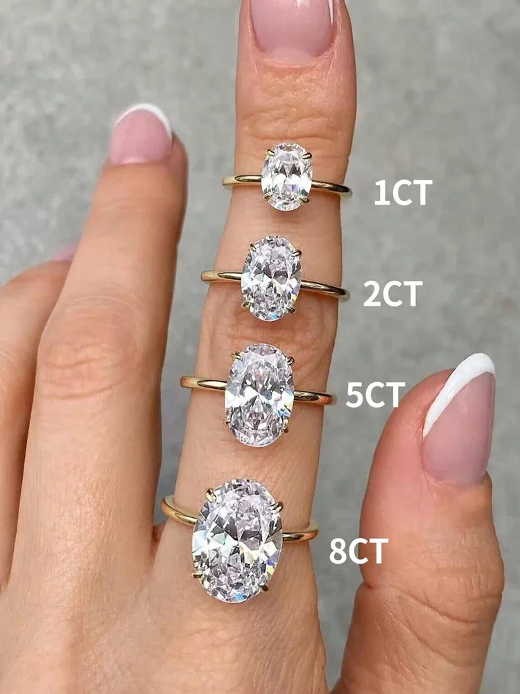 Vando™ Radiant Oval Ring — 925 Sterling Silver with Zircon