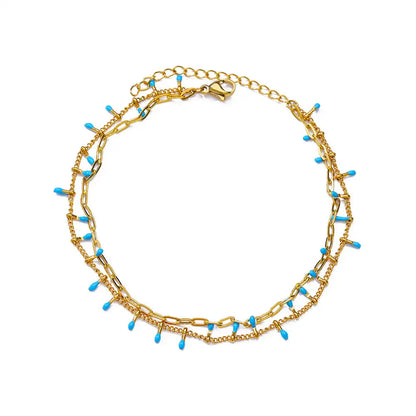 Vando™ Boho Beach Anklet — Gold Pearl Chain