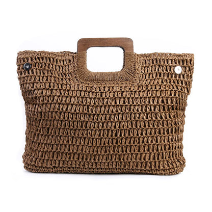 New Fashion Casual Straw Women Tote Bag Summer Designer Large Capacity Shoulder Handbas Beach Straw Bag Lady Travel Basket Purse