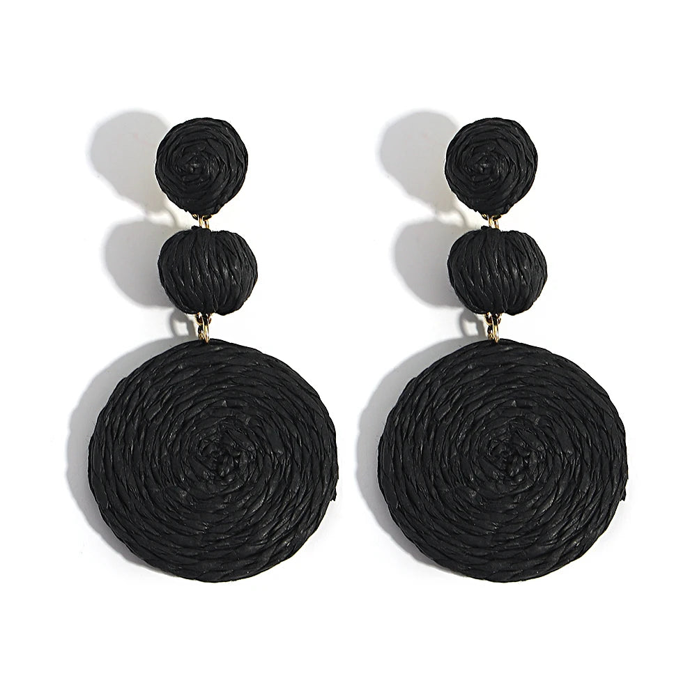 Vando™ Handmade Boho Raffia Drop Earrings
