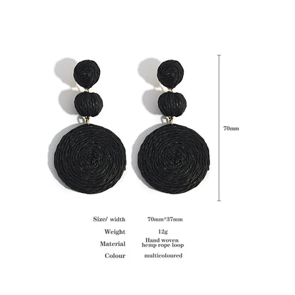 Vando™ Handmade Boho Raffia Drop Earrings