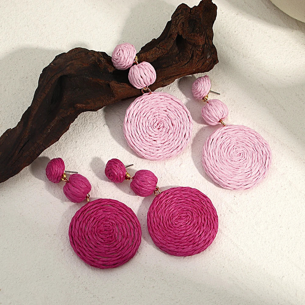 Vando™ Handmade Boho Raffia Drop Earrings