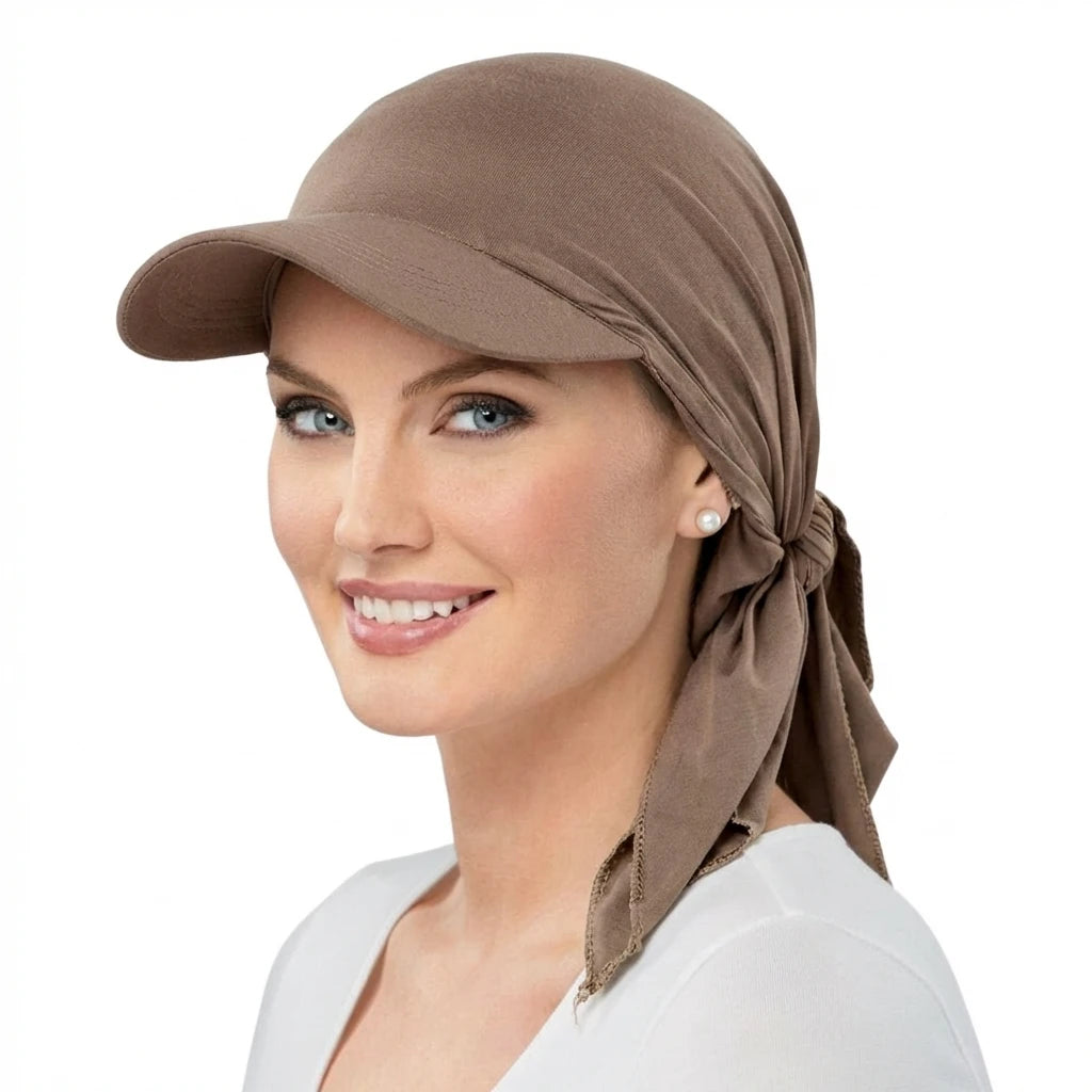 Classic Turban Sun Hat for Women — Wide Curved Brim