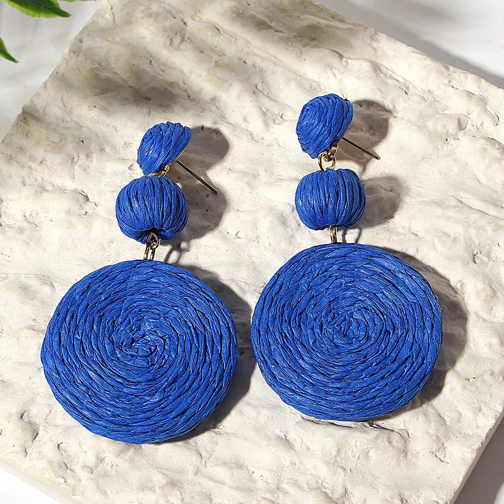 Vando™ Handmade Boho Raffia Drop Earrings