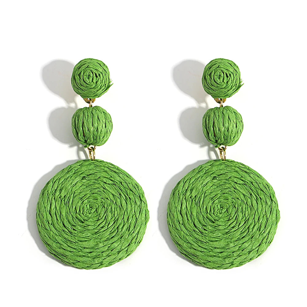 Vando™ Handmade Boho Raffia Drop Earrings