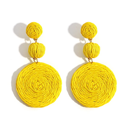 Vando™ Handmade Boho Raffia Drop Earrings