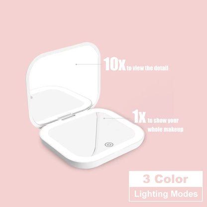 Vando™ Glow Mirror — Pocket-Sized Perfection, Anywhere You Go
