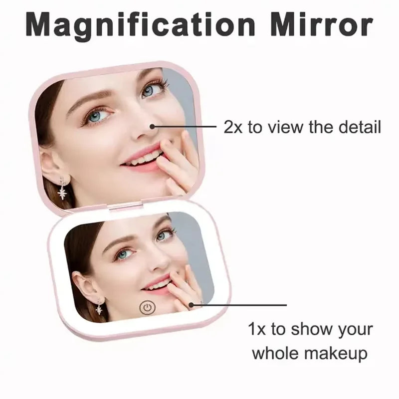 Vando™ Glow Mirror — Pocket-Sized Perfection, Anywhere You Go