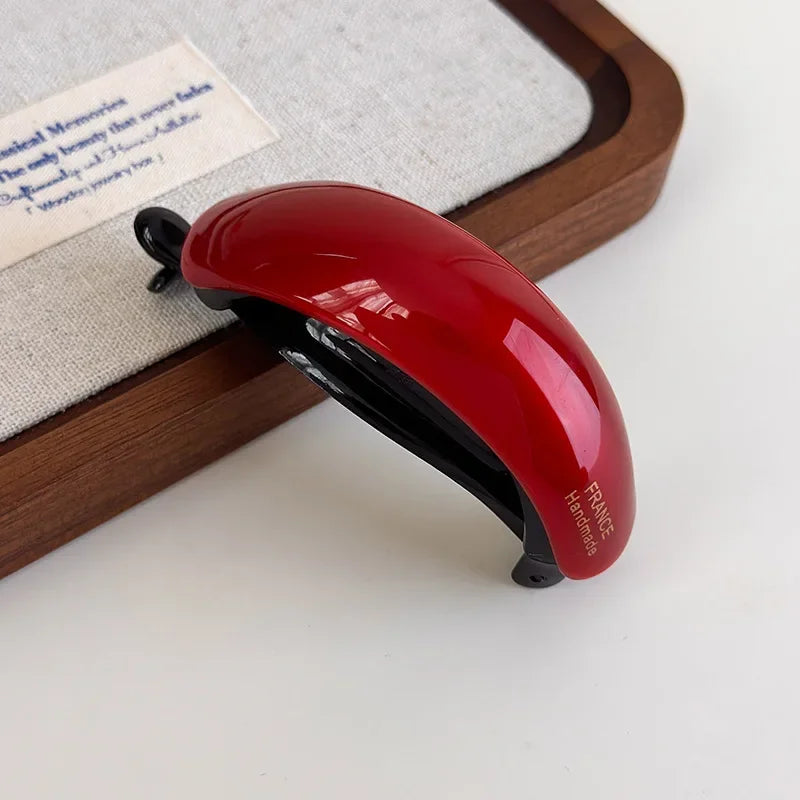 Acetate claw clip in warm neutral tones