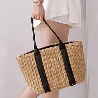 New Fashion Casual Straw Women Tote Bag Summer Designer Large Capacity Shoulder Handbas Beach Straw Bag Lady Travel Basket Purse