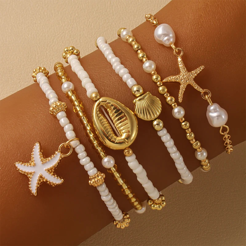 Vando™ Boho Shell & Starfish Bracelet Set