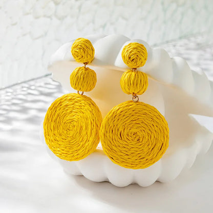 Vando™ Handmade Boho Raffia Drop Earrings