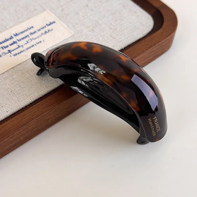 Marble-finish acetate hair claw clip
