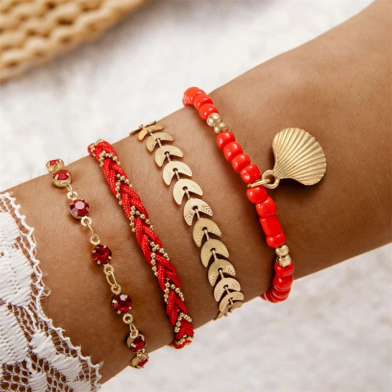 Vando™ Boho Shell & Bead Bracelet Set