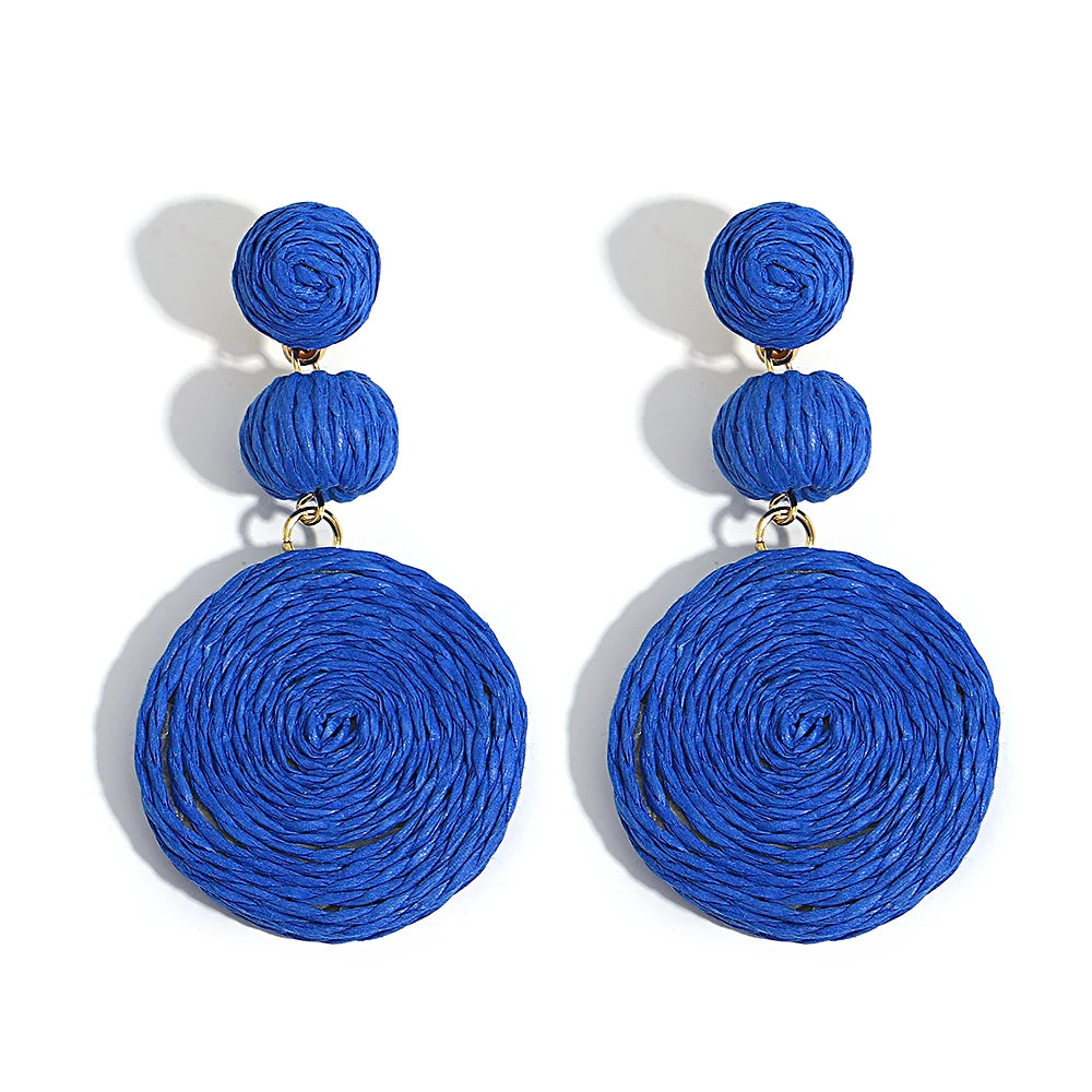 Vando™ Handmade Boho Raffia Drop Earrings