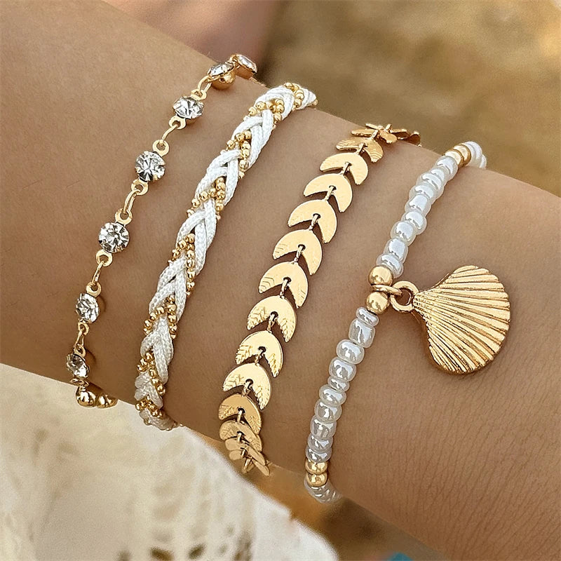Vando™ Boho Shell & Bead Bracelet Set