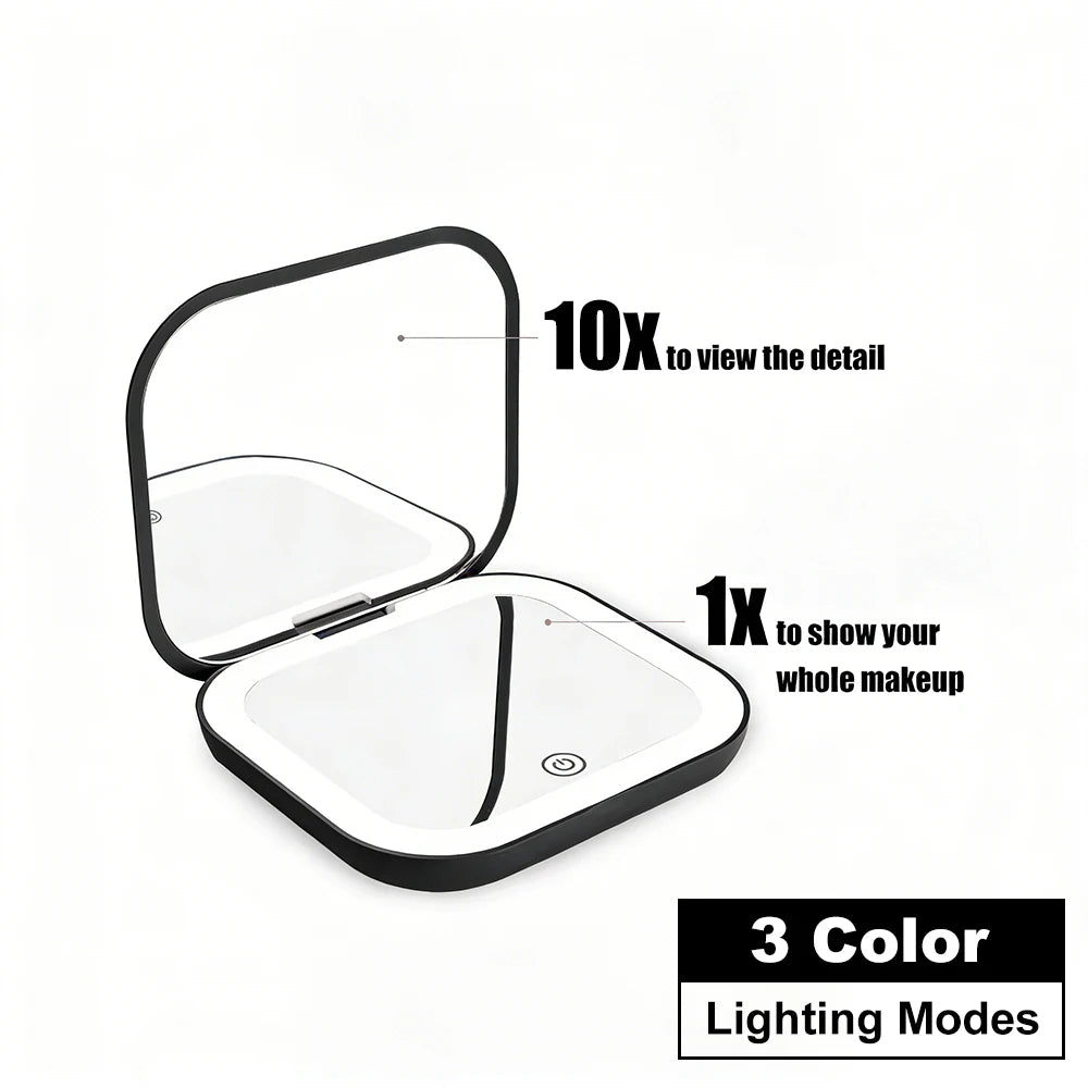 Vando™ Glow Mirror — Pocket-Sized Perfection, Anywhere You Go