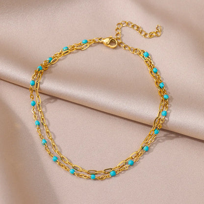 Vando™ Boho Beach Anklet — Gold Pearl Chain