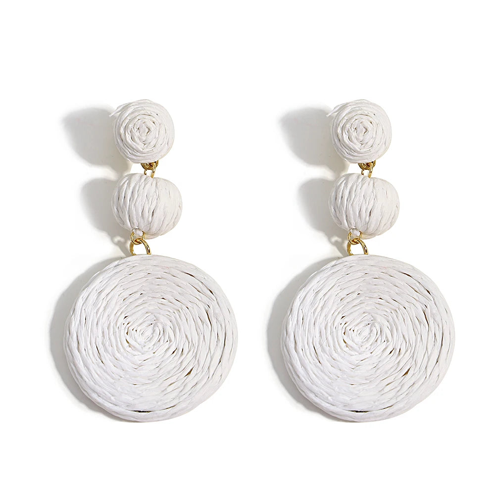 Vando™ Handmade Boho Raffia Drop Earrings