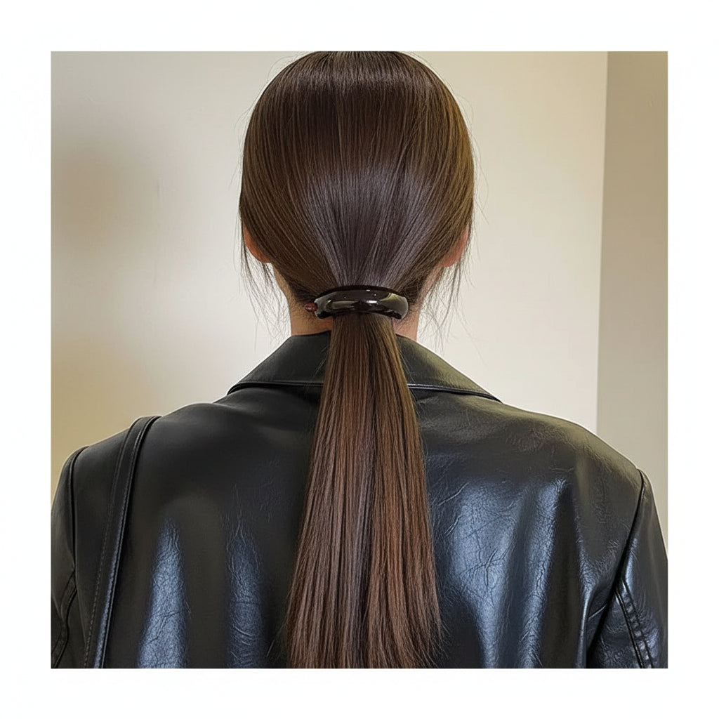 Vando boho acetate claw hair clip in tortoise brown