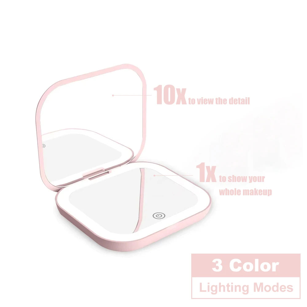 Vando™ Glow Mirror — Pocket-Sized Perfection, Anywhere You Go