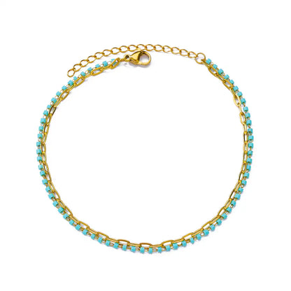 Vando™ Boho Beach Anklet — Gold Pearl Chain