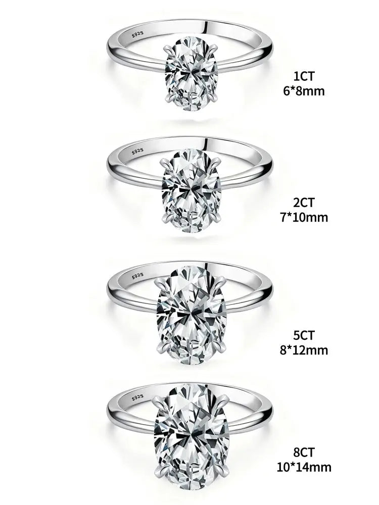 Vando™ Radiant Oval Ring — 925 Sterling Silver with Zircon