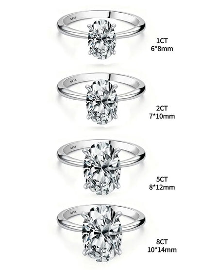 Vando™ Radiant Oval Ring — 925 Sterling Silver with Zircon