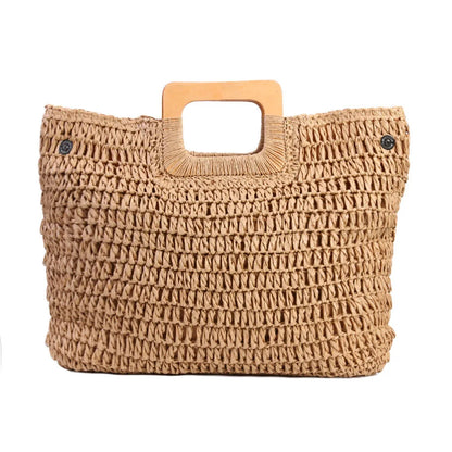 New Fashion Casual Straw Women Tote Bag Summer Designer Large Capacity Shoulder Handbas Beach Straw Bag Lady Travel Basket Purse