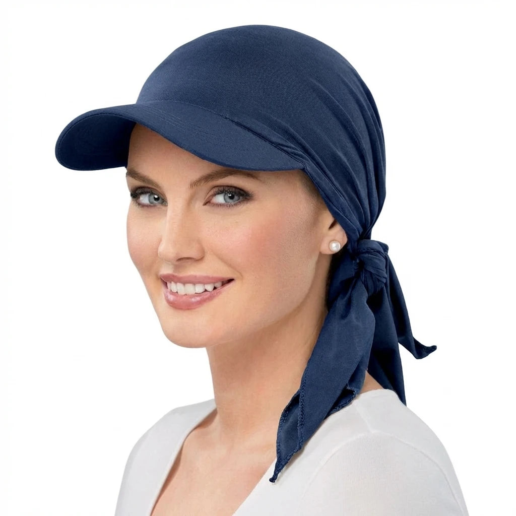 Classic Turban Sun Hat for Women — Wide Curved Brim