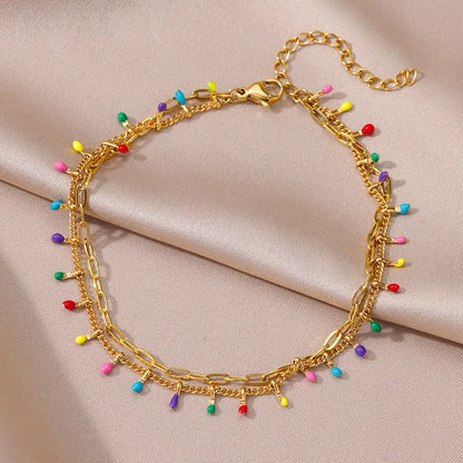 Vando™ Boho Beach Anklet — Gold Pearl Chain