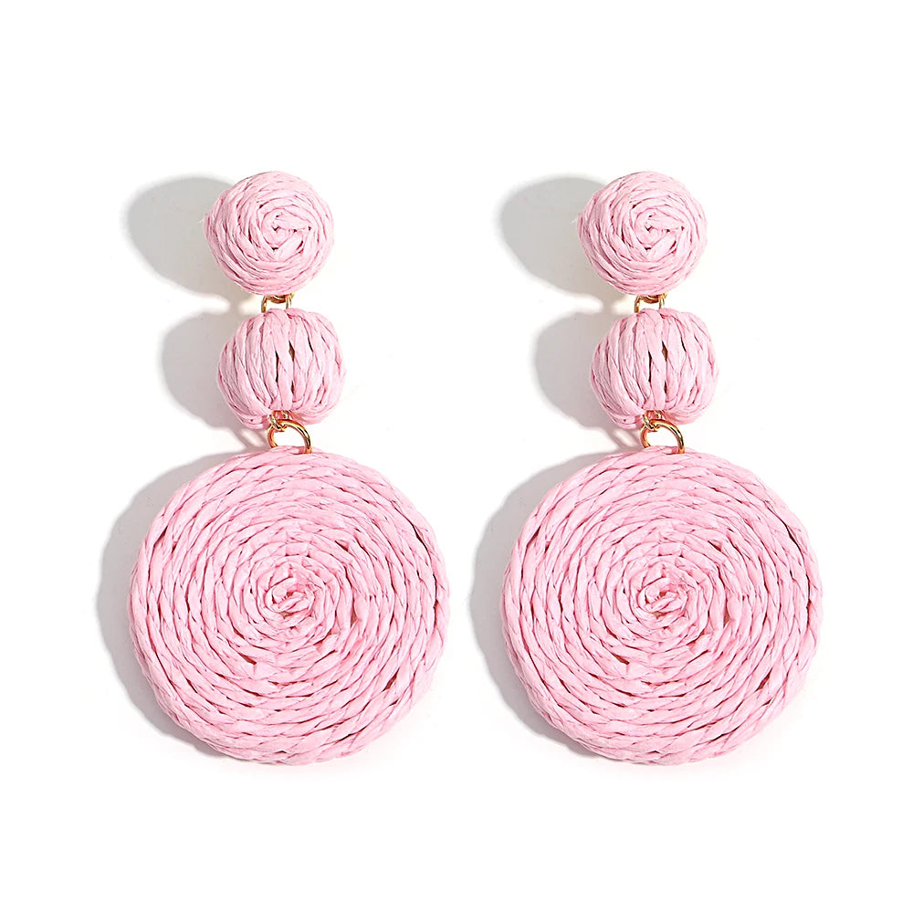 Vando™ Handmade Boho Raffia Drop Earrings