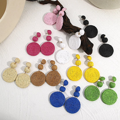 Vando™ Handmade Boho Raffia Drop Earrings
