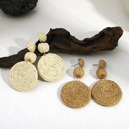 Vando™ Handmade Boho Raffia Drop Earrings