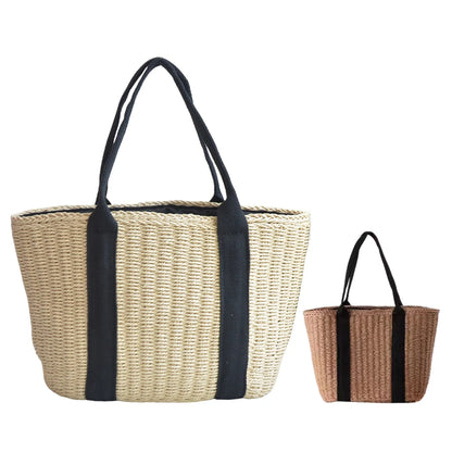 New Fashion Casual Straw Women Tote Bag Summer Designer Large Capacity Shoulder Handbas Beach Straw Bag Lady Travel Basket Purse